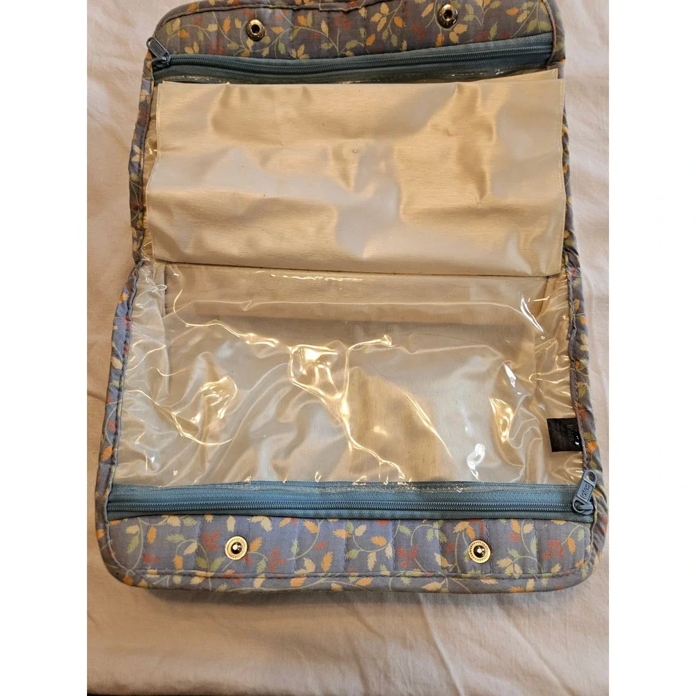 Totes Quilted Floral Cosmetic Bag Makeup Pouch Organizer 80's 90's Vintage